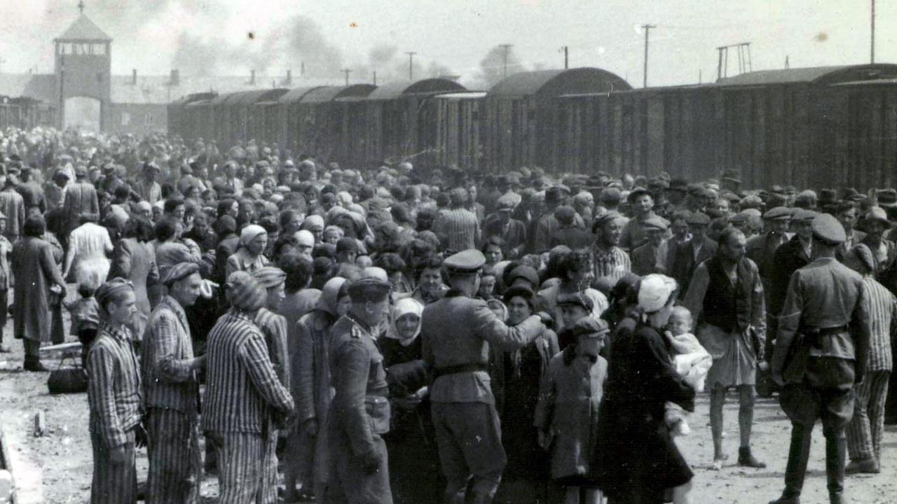 27 May 1944 Nazis selecting prisoners on the platform at the entrance of the Auschwitz-Birkenau extermination camp. The Auschwitz camp was established by the Nazis in 1940, in the suburbs of the city of Oswiecim. AFP PicYad/Vashem/Archives concentration camps WWII nazi holocaust history poland