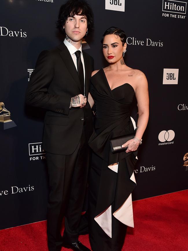 Lovato with her musician boyfriend, Jordan Lutes, also known as Jutes. The pair began dating earlier this year. Picture: Alberto E. Rodriguez/Getty Images for The Recording Academy