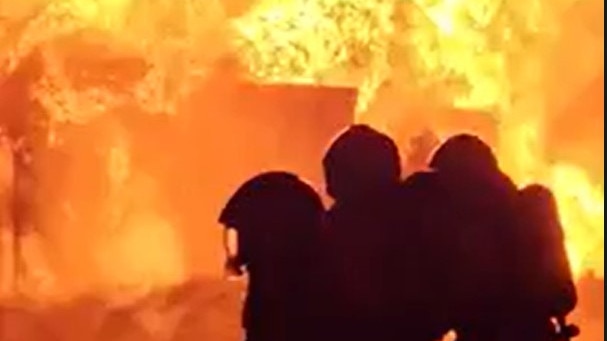 Firefighters battle dramatic transformer fire