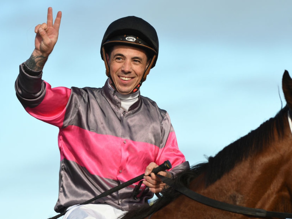 Dean Holland after winning a race at Warrnambool. Picture: Vince Caligiuri via Getty Images.