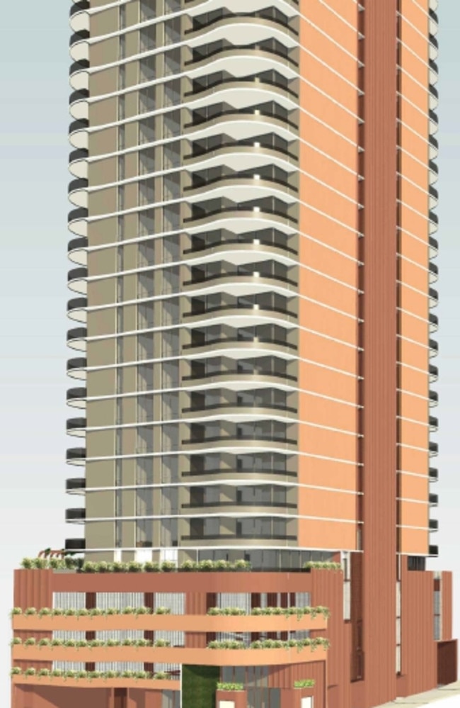 Artist impression of a new tower proposed for the corner of High Street and Lawson Street, Southport.