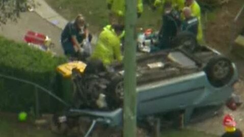 The scene of the fatal crash at Raceview. Picture: 9 News Brisbane