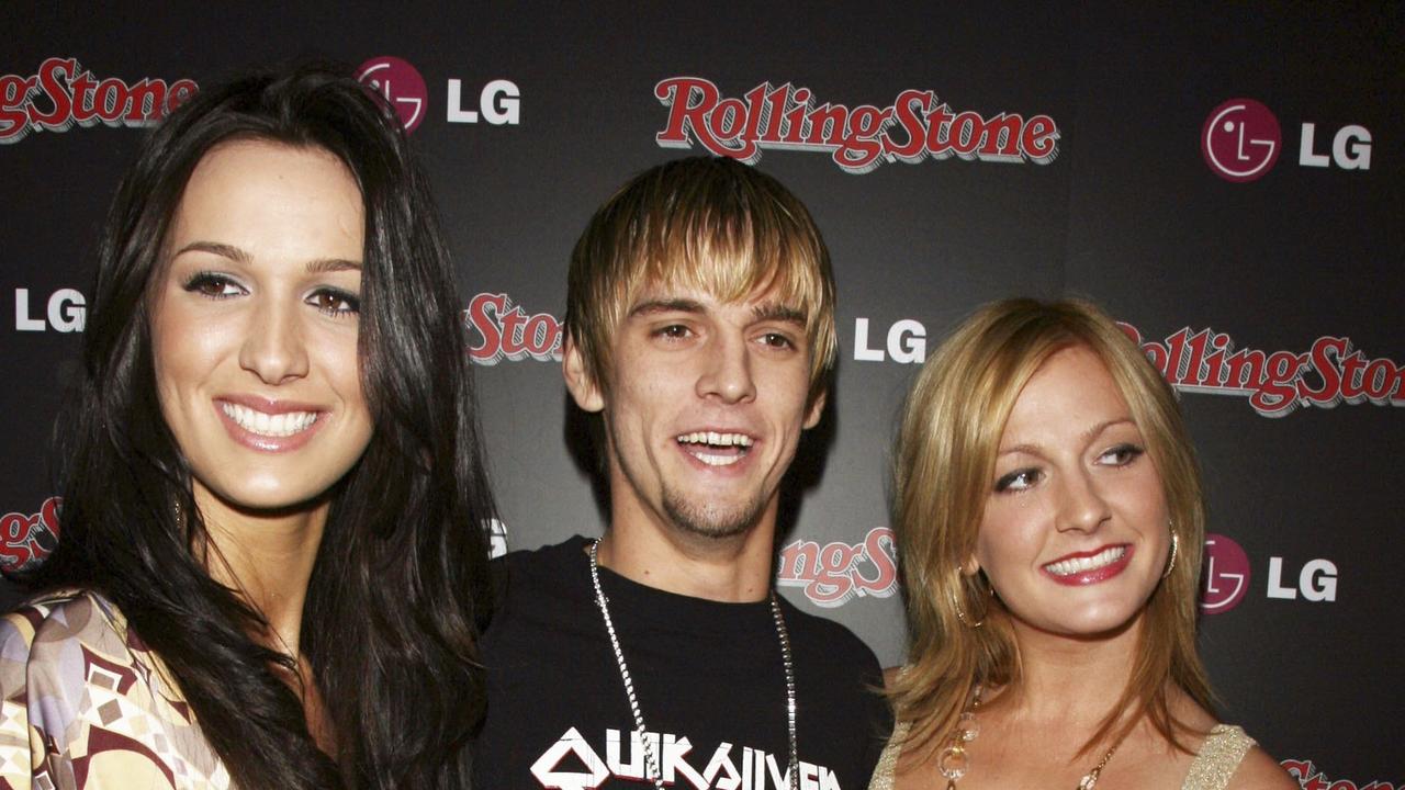 (From left to right): Angel Carter, Aaron Carter and Bobbie Jean Carter, pictured in 2006. Picture: Getty Images