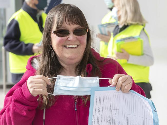 Angela Smith, of Hobart, at the clinic. Picture: Chris Kidd