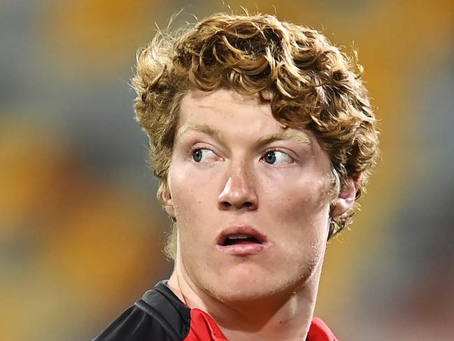 BRISBANE, AUSTRALIA - AUGUST 17: Matt Rowell of the Suns is seen during the round 12 AFL match between the Richmond Tigers and the Gold Coast Suns at The Gabba on August 17, 2020 in Brisbane, Australia. (Photo by Albert Perez/Getty Images)