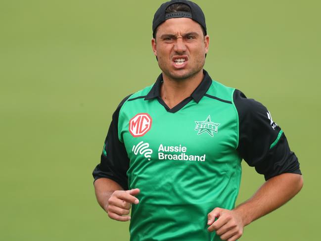 CANBERRA, AUSTRALIA - DECEMBER 29: Marcus Stoinis of the Stars is seen prior to the Big Bash League match between Sydney Thunder and the Melbourne Stars at Manuka Oval, on December 29, 2020, in Canberra, Australia. (Photo by Mike Owen/Getty Images)