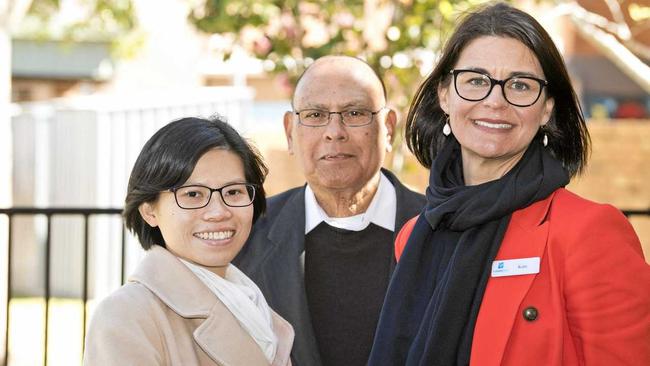 COUNTERING EXTREMISM: Heading to Malaysia are (from left) Meiling Chow, Muhammed Haniff and Kate Venables. Picture: Nev Madsen