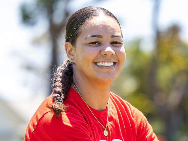 The Daily Telegraph Friday 7 February 2025NRLW star Kennedy Cherrington fronts heart campaignNRLW star Kennedy Cherrington is the face of the heart kids charity, Kennedy suffered a heart condition as a child.Picture Thomas Lisson