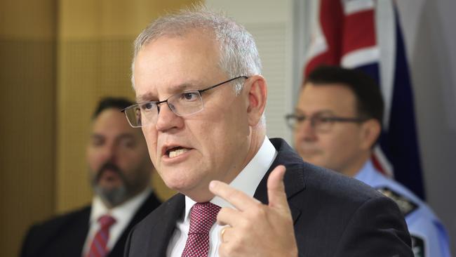 Prime Minister Scott Morrison speaks to the media during a press conference in Sydney, Australia. Photo by Mark Evans/Getty Images