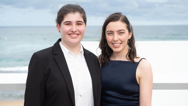 Newcastle High School students Gabrielle Milner and Lucy-May Poyser at formal celebrations, Thursday 9th December, 2021., Credit: MSP Photography