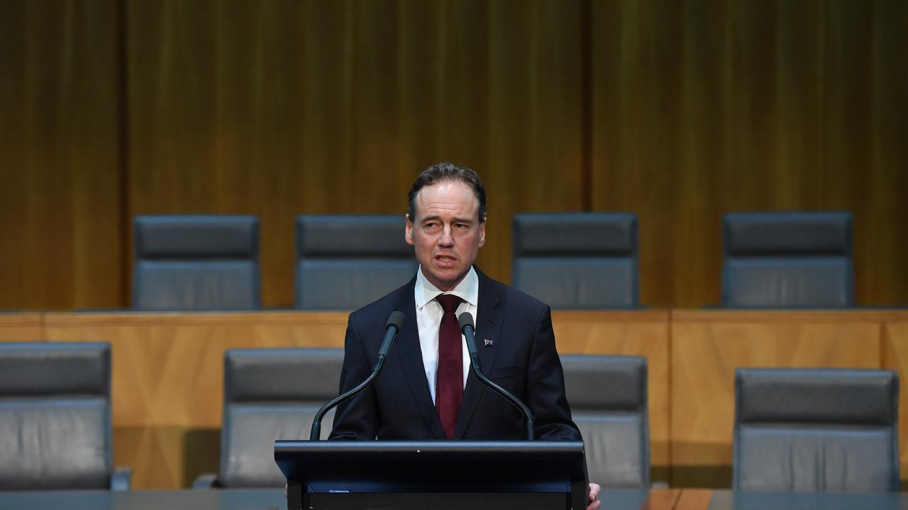 Minister for Health Greg Hunt during a press conference at Parliament House on March 24, 2020 in Canberra, Australia. Picture: Sam Mooy/Getty Images