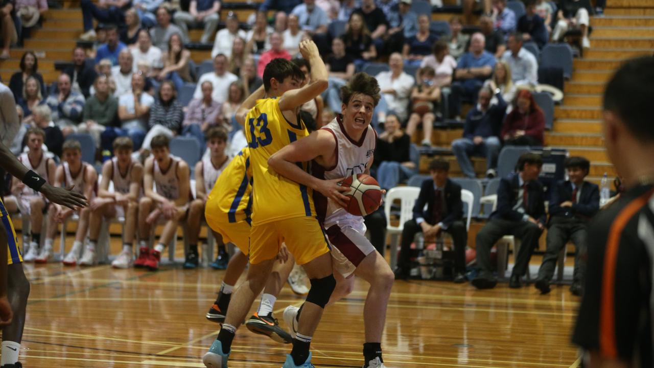 The Southport School vs. Toowoomba Grammar School First GPS basketball game. Located in the school gym hall. 27 July 2024 Southport Picture by Richard Gosling