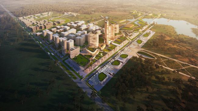 Concept image of the proposed World Trade Center at Badgerys Creek, designed by Woods Bagot. Pic: Supplied