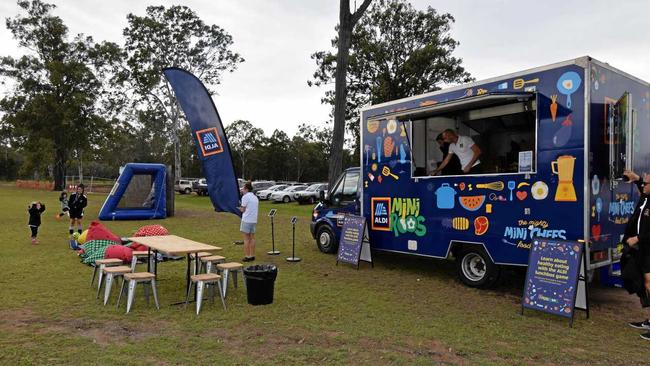 Aldi Food Truck as part of the MiniRoos program at Federation Park in Maryborough on Saturday. Picture: Brendan Bowers