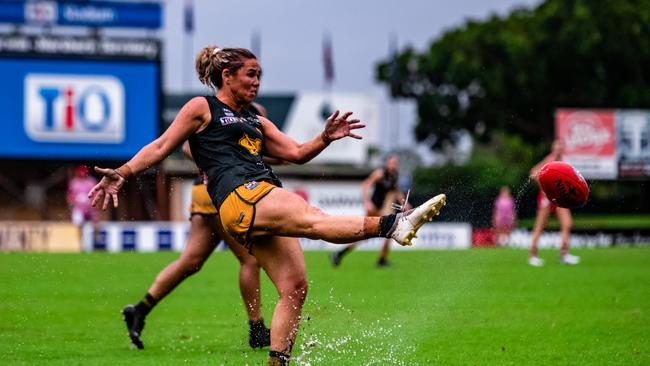 St Mary's vice-captain Jemma Iacono knows what it takes to win a premiership. Picture: Patch Clapp / AFLNT Media