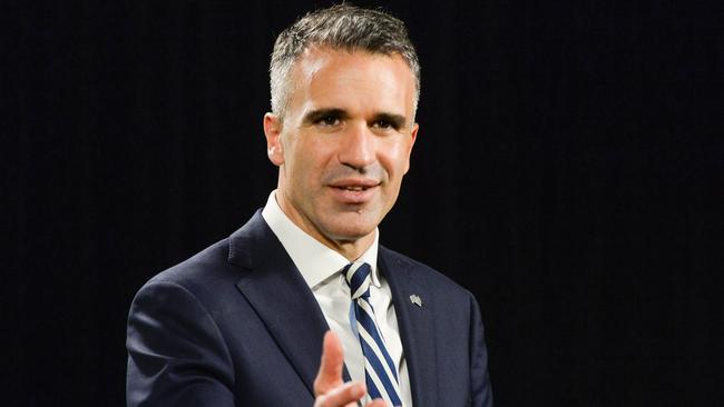 Premier Peter Malinauskas speaks at a media conference. Picture: Brenton Edwards