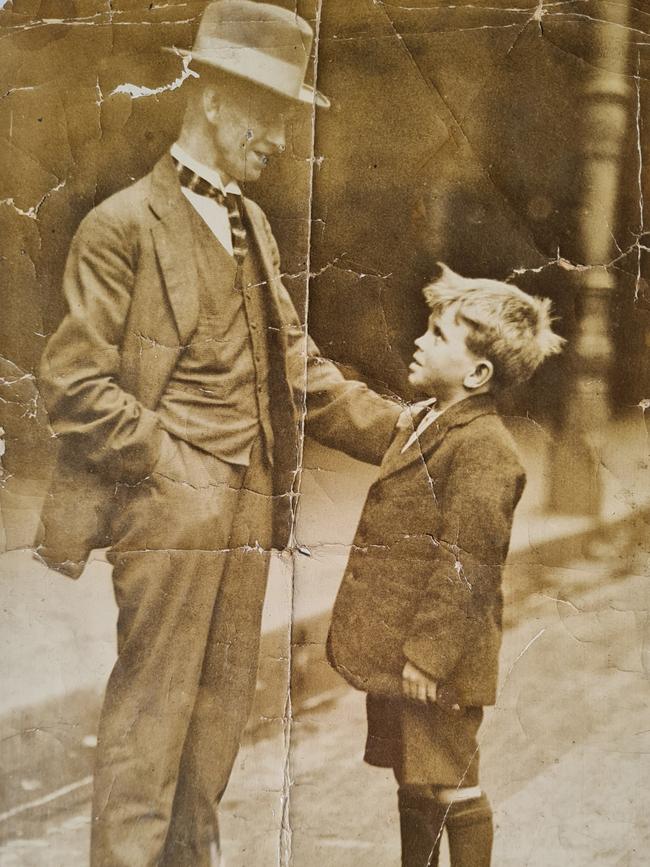 Arthur O'Connor with his dad. Picture: Supplied by family