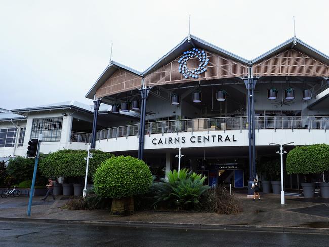 The main entrance to Cairns Central shopping centre, at the intersection of McLeod Street and Shields Street in the Cairns CBD. Cairns Central is the largest collection of retail shops and eateries in the city. Picture: Brendan Radke