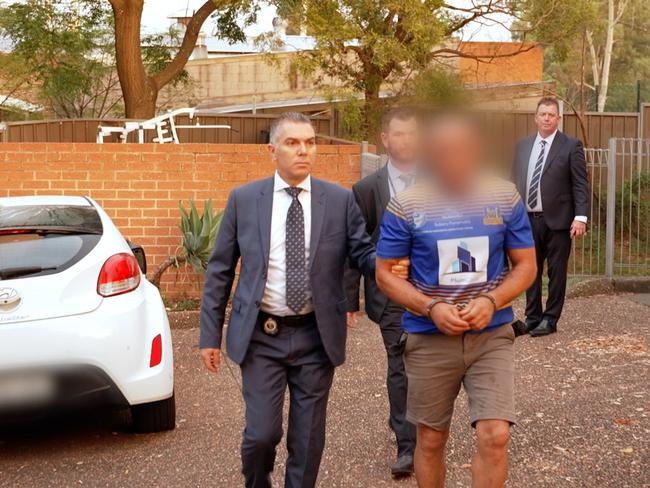 A group who were allegedly on track to make nearly $4m by encouraging former inmates and public school students to make false compensation claims for historical sexual abuse have been charged. Picture: NSW Police.