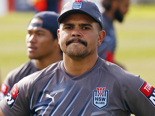 DAILY  TELEGRAPH - 25/5/23MUST NOT PUBLISH BEFORE CLEARING WITH PIC EDITOR - NSW Blues State of Origin players pictured at training this morning in Coogee. Latrell Mitchell pictured. Picture: Sam Ruttyn