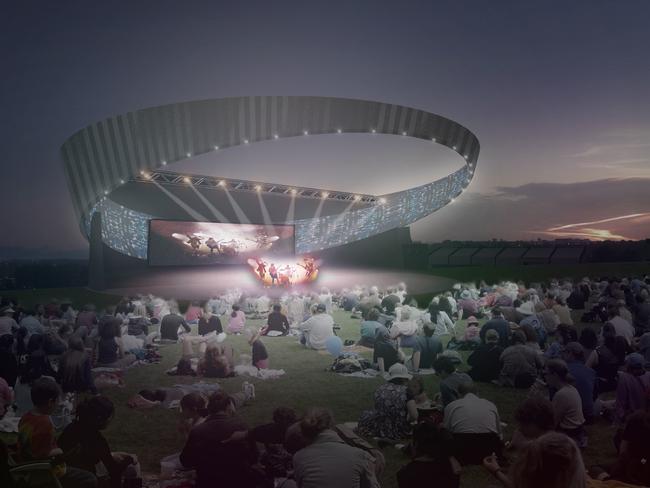 An artist’s impression of the outdoor stage planned for Mona. Picture: SUPPLIED