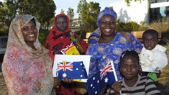 Hainadi Ahmed, Layla Kwkw, Nawal Kafi, Mouhun and Sabrina at Australia Day celebrations.