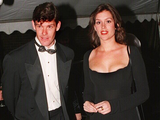 The former model and actor with her former beau James Packer in 1996, who is not the person in these proceedings.