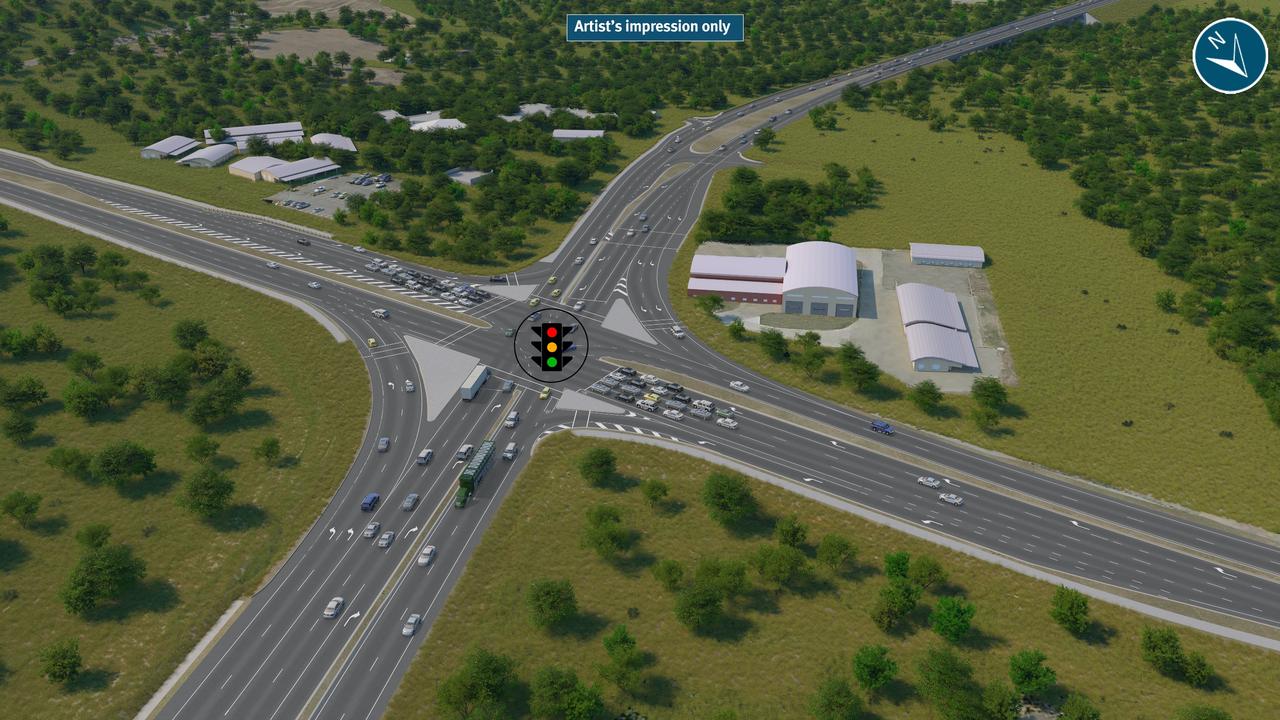 Rockhampton Ring Road – Bruce Highway and Yeppoon Road connection. PIC: TMR