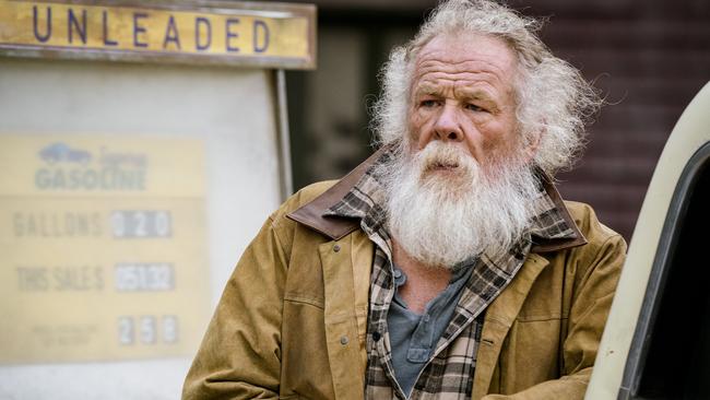 Nick Nolte plays Mike Banning’s wild and whiskery father in Angel Has Fallen.