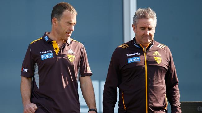 Alastair Clarkson and Chris Fagan in their time at Hawthorn.