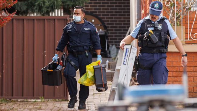 Police remained at the St Marys home on Sunday afternoon. Picture: David Swift