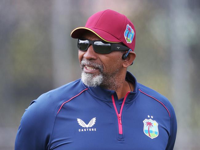 Phil Simmons coach West Indies.  West Indies team training at Kingston ahead of their first T20 World Cup game in Hobart.  Picture: Nikki Davis-Jones