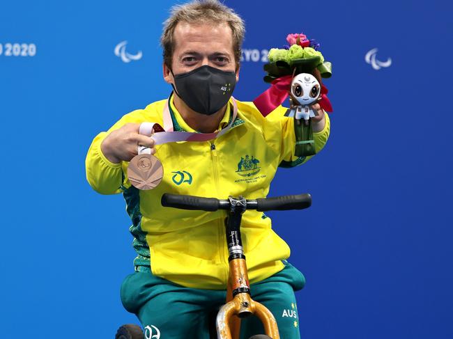 Bronze medallist Grant Patterson after the men’s 150m Individual Medley – SM3 Final. Picture: Getty Images