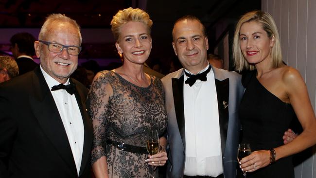From left, businessman Tony Shepherd, Western Sydney Airport executive Maryanne Graham, Racing NSW chief executive Peter V’landys and his wife Phillipa. Picture: Nikki Short