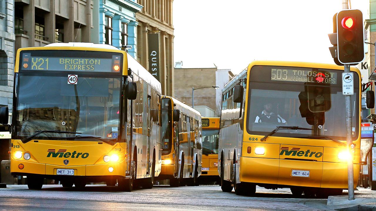 Bus traffic in Elizabeth Street in Hobart. Picture: SAM ROSEWARNE.