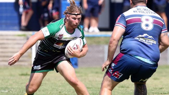 Jay Blazek in action for Helensvale. Picture by Richard Gosling