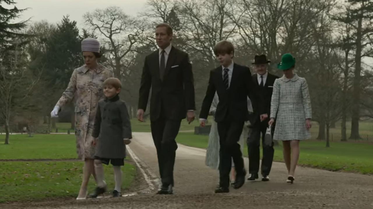 Prince Andrew (fourth from left) as portrayed in Netflix’s “The Crown.”