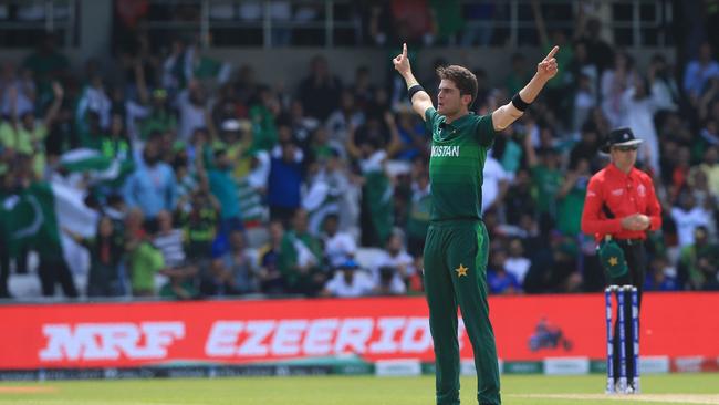 Pakistan's Shaheen Shah Afridi took four wickets. Picture: AP