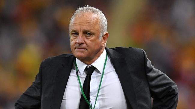 Socceroos coach Graham Arnold is seen during the International friendly match between Australia and the Korea Republic at Suncorp Stadium, in Brisbane, Saturday, November 17, 2018. (AAP Image/Darren England) NO ARCHIVING, EDITORIAL USE ONLY