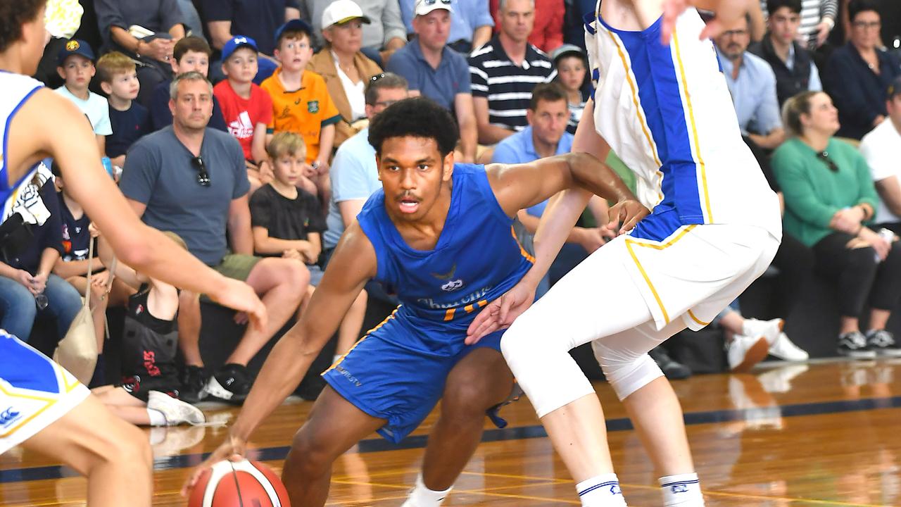 Noah Kirk. GPS First V basketball between Churchie and Nudgee. Saturday July 27, 2024. Picture, John Gass