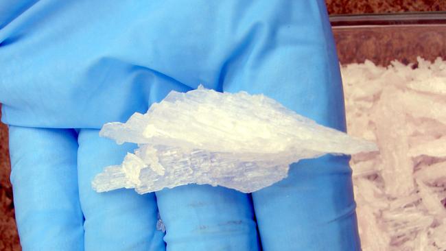 Close up of the drug ice, also known as crystal meth or methamphetamine. Pic supplied by NSW Police.