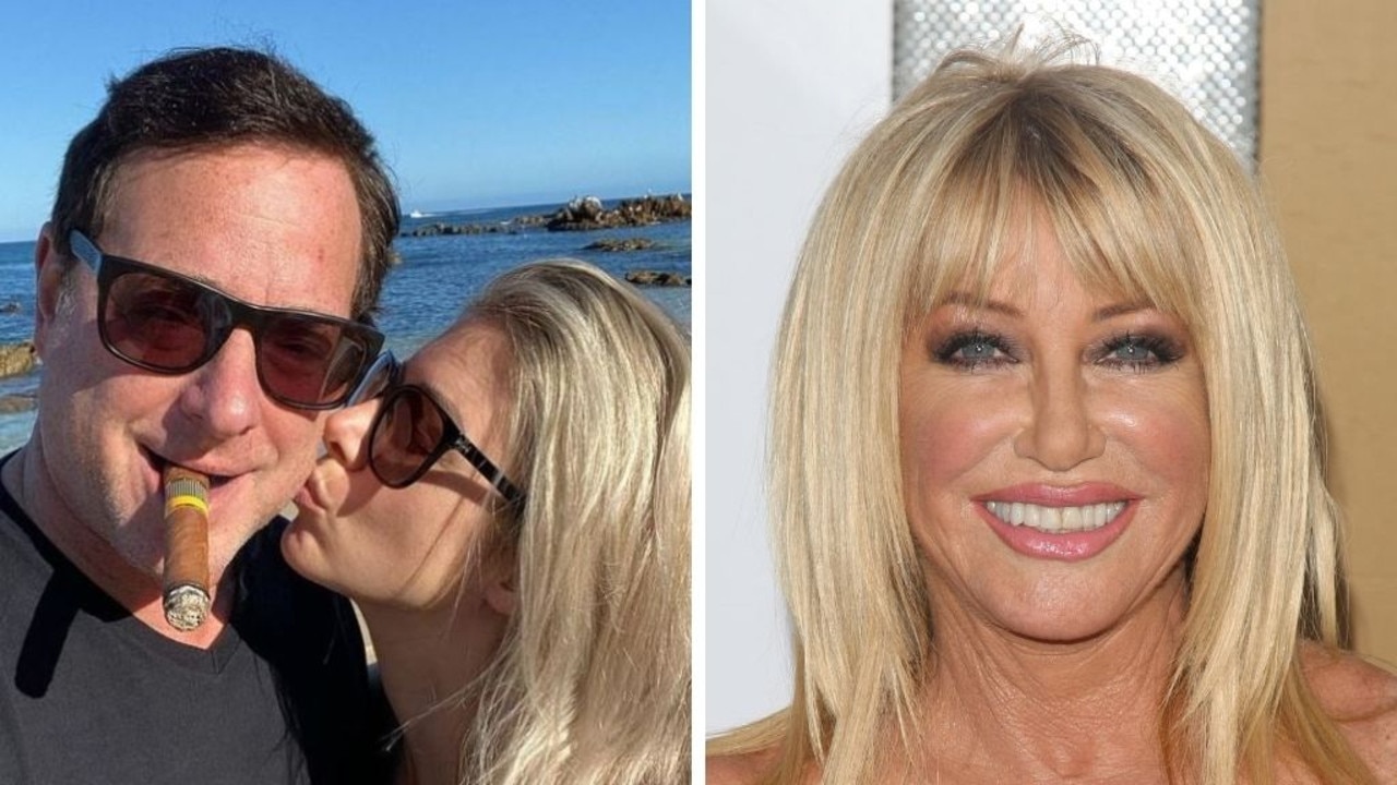 Bob Saget with wife Kelly; Suzanne Somers. Pictures: Instagram, Getty