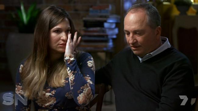 Vikki Campion and Barnaby Joyce during their interview on Channel Seven’s Sunday Night. (Pic: Channel 7)