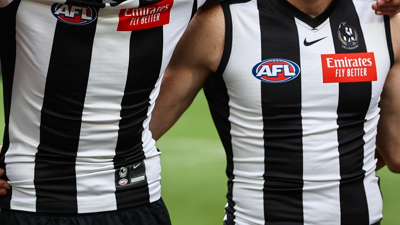 Collingwood players. (Photo by Dylan Burns/AFL Photos via Getty Images)