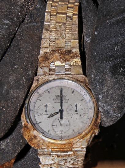 This watch belonging to Wayne Youngkin was found with his remains in a disused septic pit in Brighton.