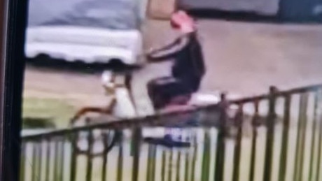 The alleged vandal on the “postman-style scooter”. Picture: Campbelltown City Police Area Command