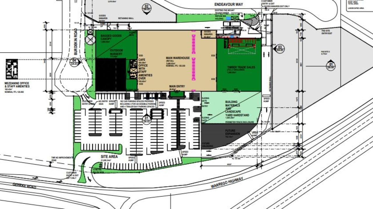 The proposed warehouse will span more than 9000m2 and be built on Endeavour Way, Plainland.