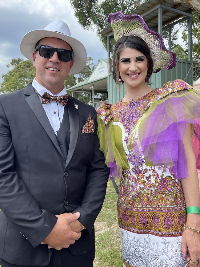 Lorrin and Darren Bosel won best dressed couple at the fashions on the field event at the Torbanlea Picnic Races.