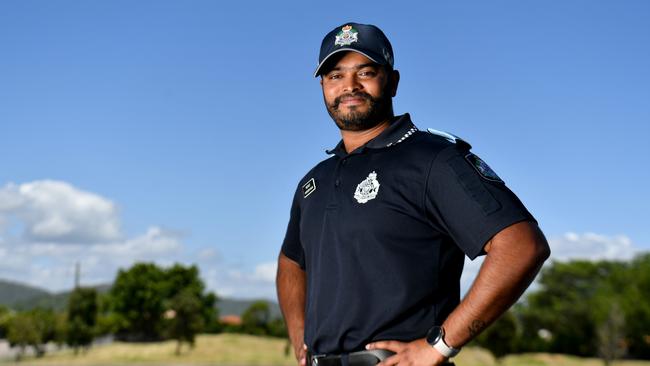 New police recruits at the Townsville Stadium. Recruit Narender Kolan is off to the Cairns region. Picture: Evan Morgan