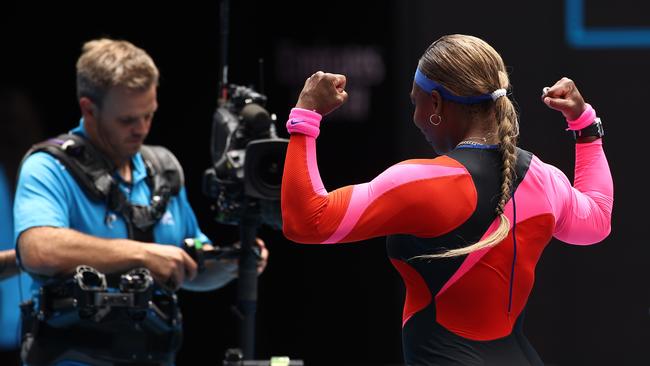 Serena Williams following her win. Picture: Getty Images